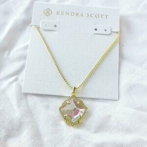 Kendra Scott Kacey Dichroic Glass Gold Long Necklace